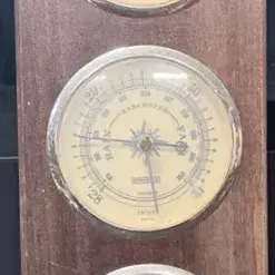 Vintage Springfield 3-Instrument Wooden Weather Station