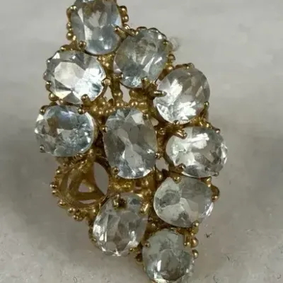 10k gold cluster cocktail ring