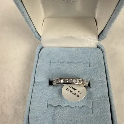 925 sterling silver channel-set band ring