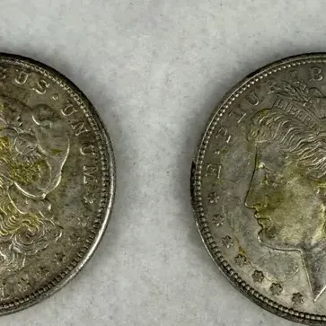 Two 1921 Morgan Silver Dollars 