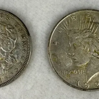 1921 Morgan Silver Dollar 1922 Peace Silver Dollar