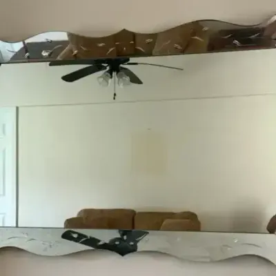 Large Venetian-Style Etched Wall Mirror