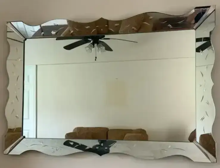 Large Venetian-Style Etched Wall Mirror