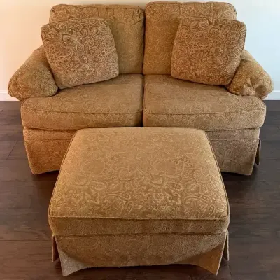 Clayton Marcus Paisley Loveseat & Ottoman