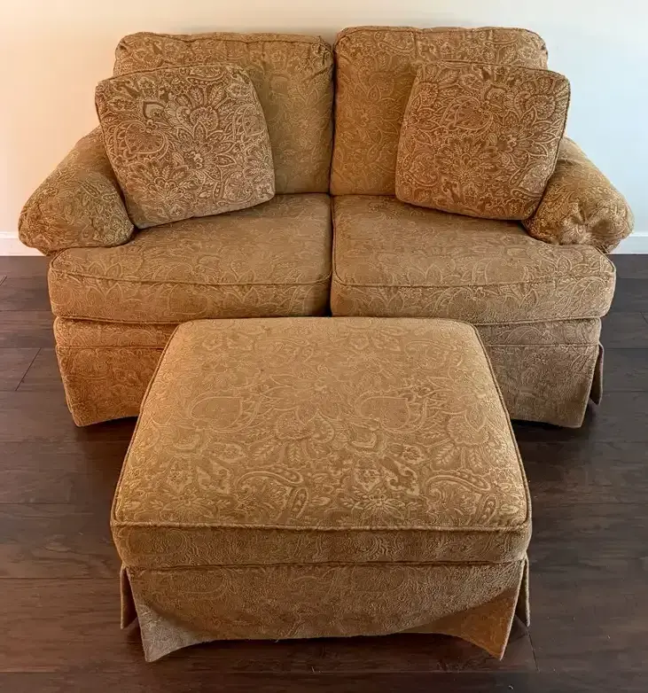 Clayton Marcus Paisley Loveseat & Ottoman