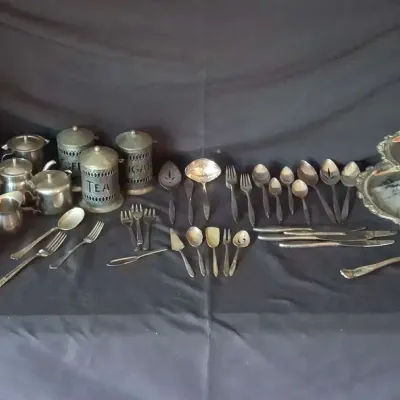 Silver Plate Serving Pieces & Flatware