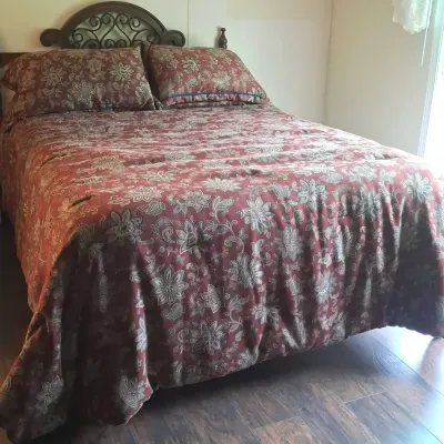 Bed With Floral Linens