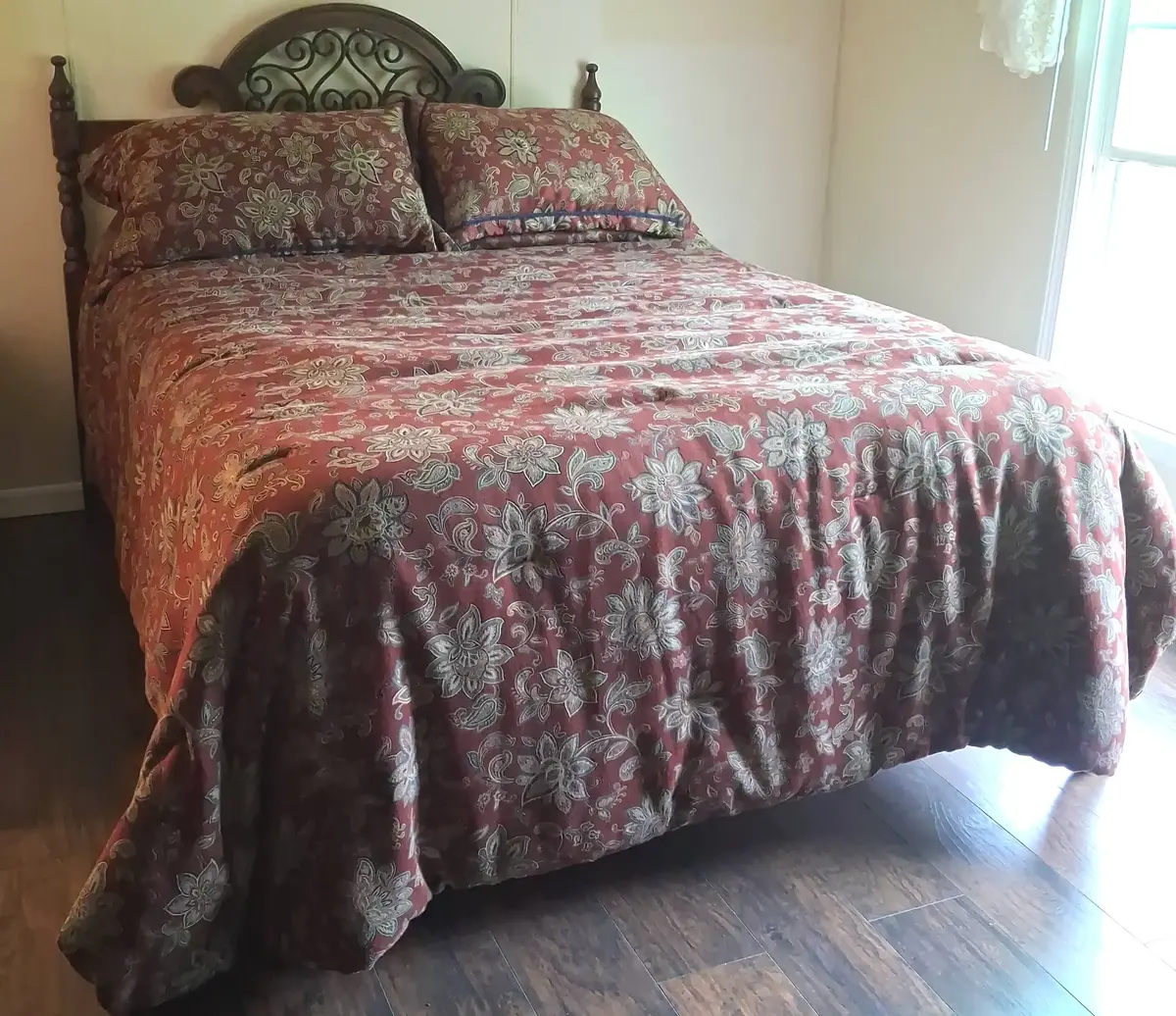 Bed With Floral Linens
