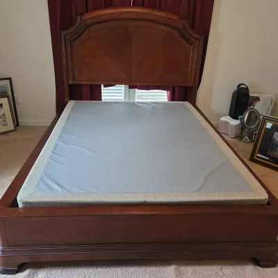 Queen Wood Bed Frame With Arched Headboard