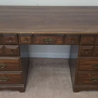 Wooden 7-Drawer Executive Desk