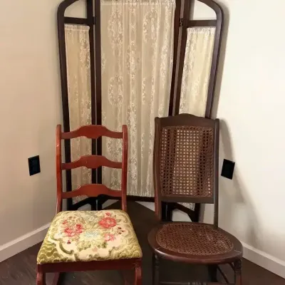 Rocking Chairs & Three-Panel Room Divider