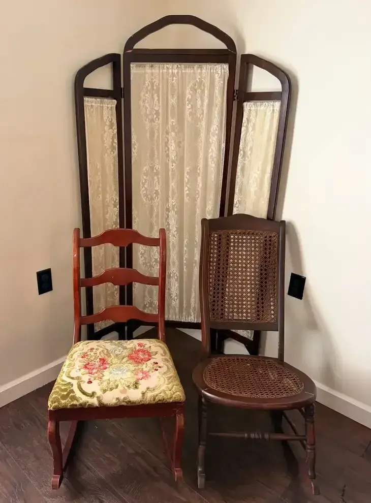 Rocking Chairs & Three-Panel Room Divider