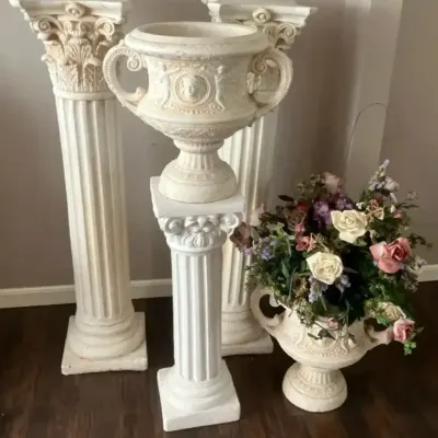 Corinthian Column Pedestals & Classical Urns