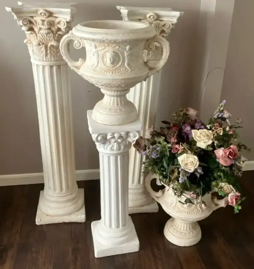 Corinthian Column Pedestals & Classical Urns