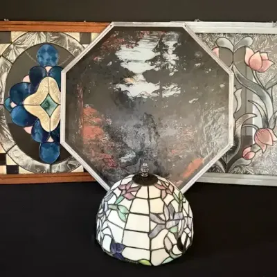 Tiffany-Style Stained Glass Shade & Decorative Art