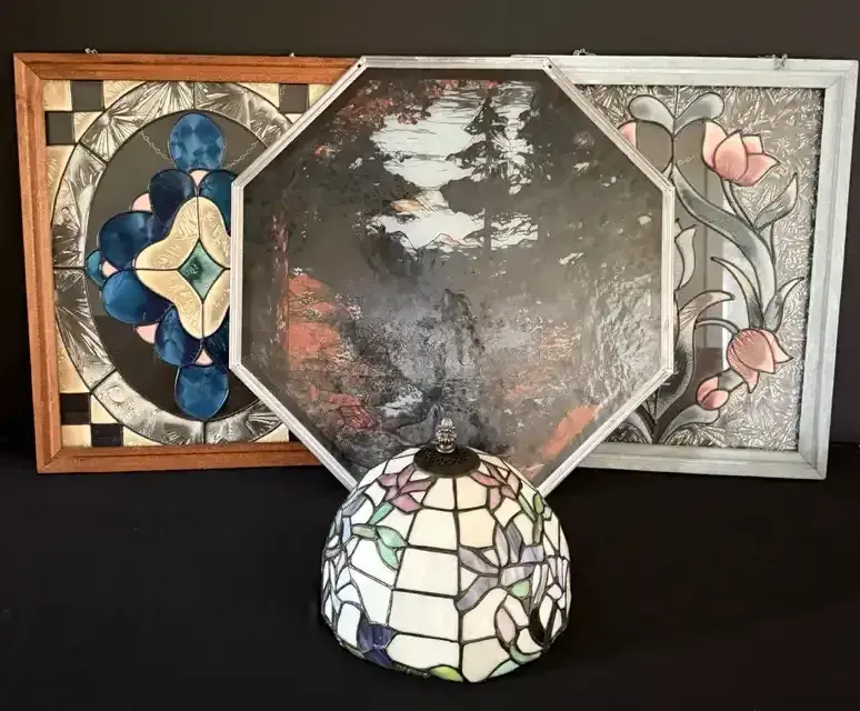 Tiffany-Style Stained Glass Shade & Decorative Art