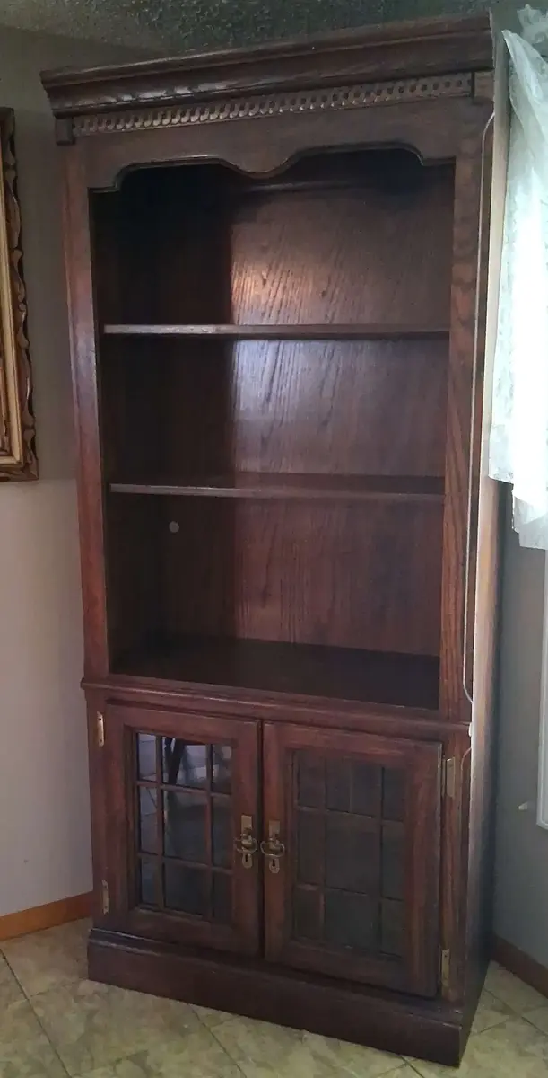 Heavy Wood Lighted Display Hutch