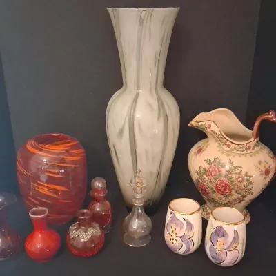Blown Glass Vases, Floral Pitcher & Decorative Ceramics