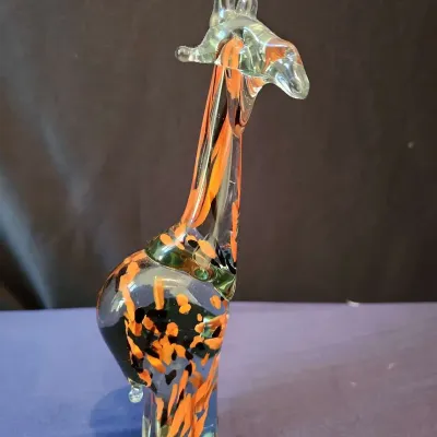 Handcrafted Art Glass Giraffe Figurine 