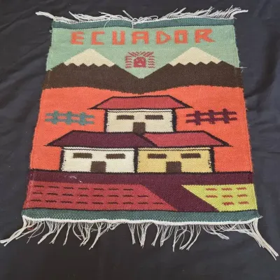 Vintage Handwoven Ecuador Tapestry 
