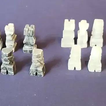 Hand-Carved Marble Chess Pieces 