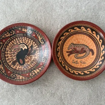 Handcrafted Costa Rican Red Clay Pottery Bowls