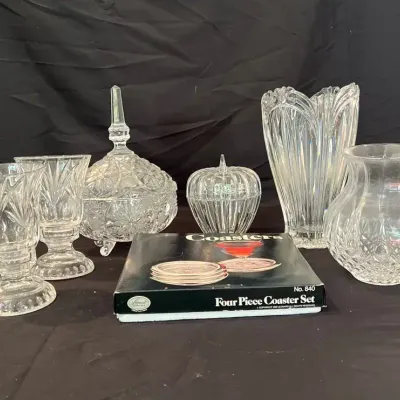 Crystal Lidded Containers, Vases & More