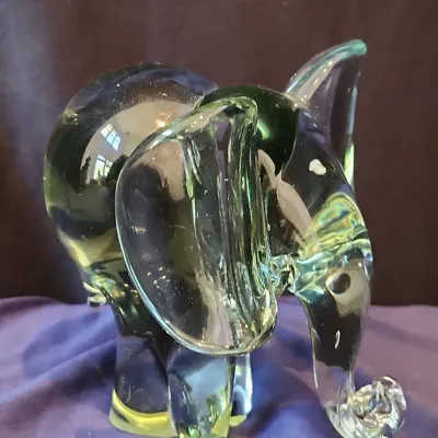 Handcrafted Recycled Glass Elephant Figurine 