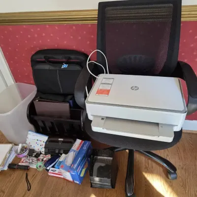 Office Supply Lot With Targus Bag & Hp Envy 6055e Printer 