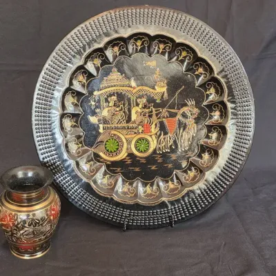 Vintage Black Asian Home Decor Set
