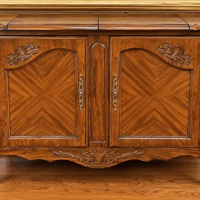 Vintage Broyhill Walnut Flip Top Server/Storage Cabinet