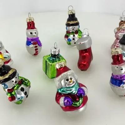 Vintage Miniature Blown Mercury Glass Christmas Ornaments Lot - 10pc