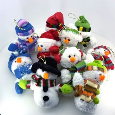 Assorted Plush Snowman Christmas Ornaments