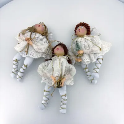 Vintage Kurt S. Adler Handcrafted Angel Ornaments Item J626 - Set of 3 In Boxes