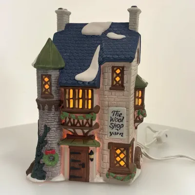 Dept 56 Dickens’ Village “The Wool Shop” Porcelain Building – 1988