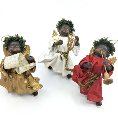 Vintage Clothtique by Possible Dreams Angel Christmas Ornaments "Bright Dreams" Collection 3 pc