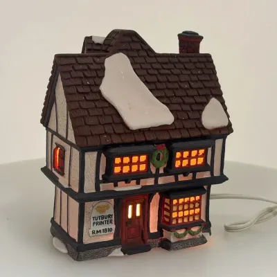 Dept 56 Dickens’ Village “Tutbury Printer” Porcelain Building – 1990