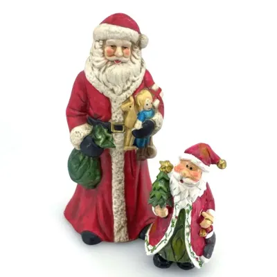 Vintage 1991 Impulse Giftware Old World Santa Claus Figurines - 2pc