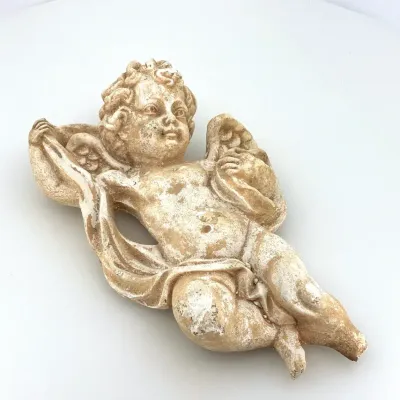 Vintage Cherub Angel Wall Plaque Hecho en Mexico