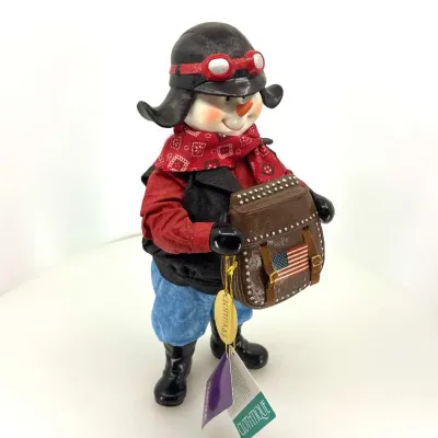 Possible Dreams Clothtique “Rocky Snowtread” Biker Snowman Figurine 2003 #718116