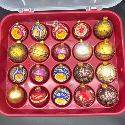 20-Piece Vintage Glass Christmas Ornament Collection – Assorted Designs