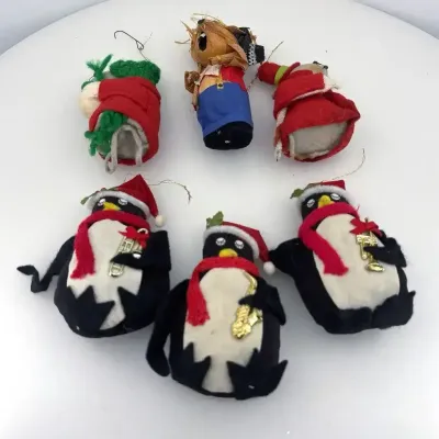 Penguins & Mice Holiday Ornaments 6pc