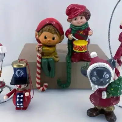 Vintage 1995 Coca-Cola Balloon Ornament & Ceramic Shelf Sitters Assortment - 6pc