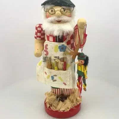 Vintage Kurt Adler Nanette Hilton Wooden Gepetto Toymaker Nutcracker - 12.5"