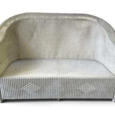 White Wicker Sofa 