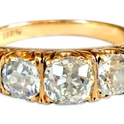 Vintage 14k Gold 2.80tcw Old European & Old Mine Cut Diamond Ring - Size 7 (5.49g)