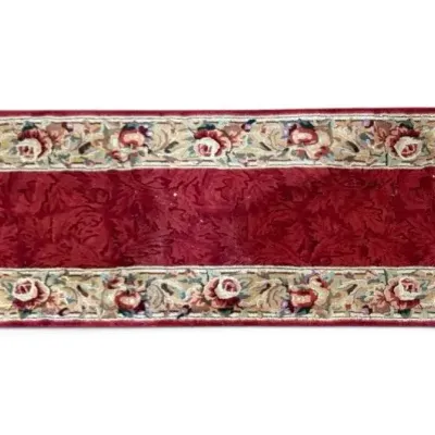 Red & White Rose Runner Rug