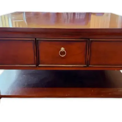 Square Wooden Coffee Table w/ Drawers 