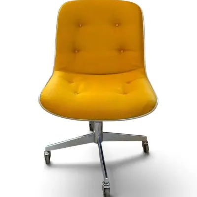 MCM Steelcase Mustard Swivel Office Chair 