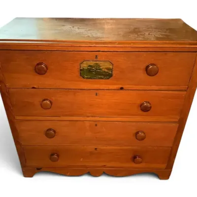 Antique Wooden 4 Drawer Dresser 